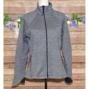 Columbia Ladies Gray Full Zip Jacket Size L Pockets Athletic Wear Gym Work Out